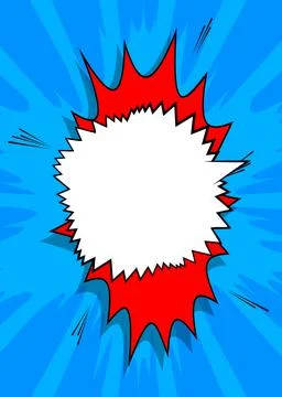Cartoon blank speech bubble, comic book background. Retro vector comics pop.. Illustrazione stock