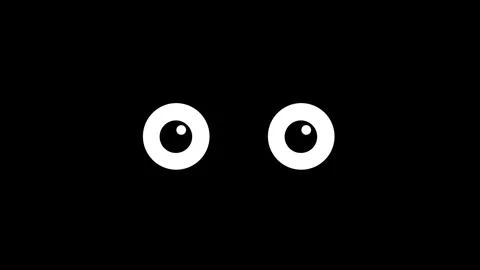 Cartoon blinking eyes animation. 4k stock footage Stock Footage 327680930