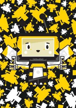 Cartoon Block Honey Bee Pattern Illustrazione stock