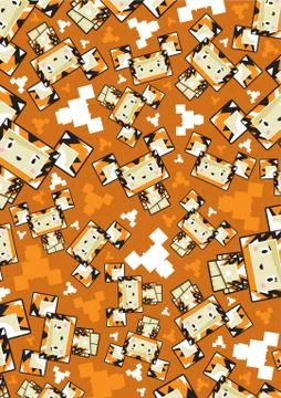 Cartoon Block Tiger Pattern Stock Illustration