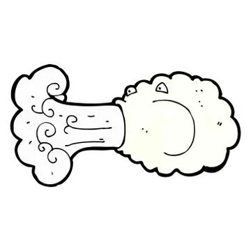 Cartoon blowing cloud Stock Illustration