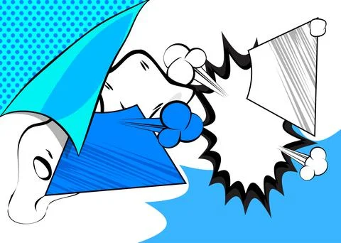 Cartoon Blue and White, comic book background. Retro vector comics pop art .. Stock Illustration