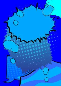 Cartoon blue background, comic book backdrop. Retro vector comics pop art d.. Stock Illustration