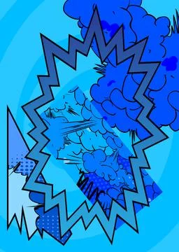 Cartoon blue background, comic book backdrop. Retro vector comics pop art d.. Stockillustratie