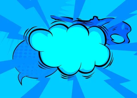 Cartoon blue background, comic book backdrop. Retro vector comics pop art d.. Stock Illustration