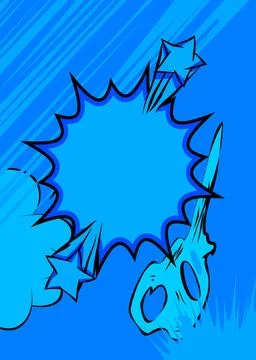 Cartoon blue background, comic book backdrop. Retro vector comics pop art d.. Stock Illustration