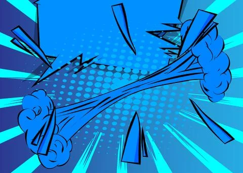 Cartoon blue background, comic book backdrop. Retro vector comics pop art d.. Stock Illustration