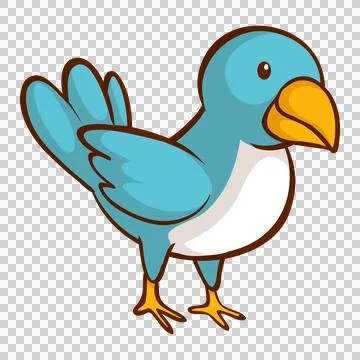 Cartoon Blue Bird Standing Ilustração Stock