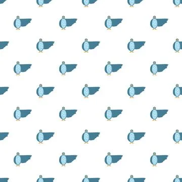 Cartoon blue birds seamless pattern background 스톡 일러스트