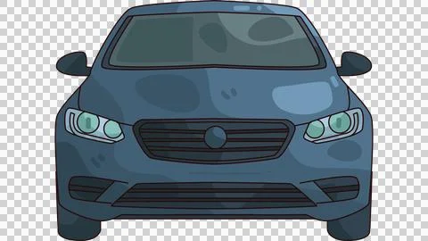 Cartoon Blue Car Front View Illustration Stock Illustration