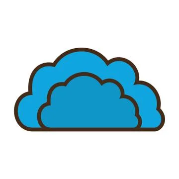Cartoon blue cloud data communication Stock Illustration