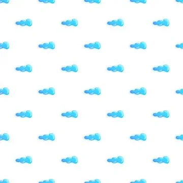 Cartoon blue clouds seamless pattern on white background イラスト素材