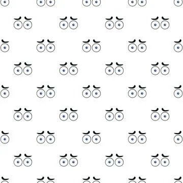 Cartoon blue eyes pattern background watching staring expression Stock Illustration