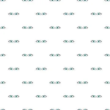 Cartoon blue eyes seamless pattern on white background Illustrazione stock