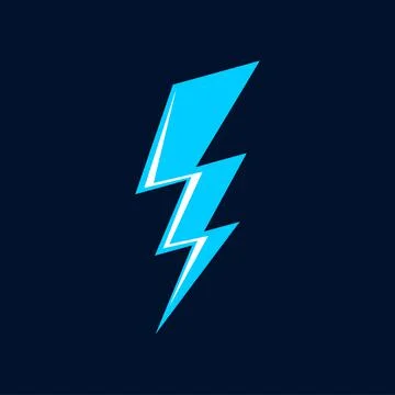 Cartoon blue lightning, flash, thunderbolt icon Illustrazione stock