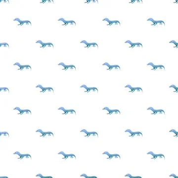 Cartoon blue lizard animals creating a seamless pattern Stock Illustration