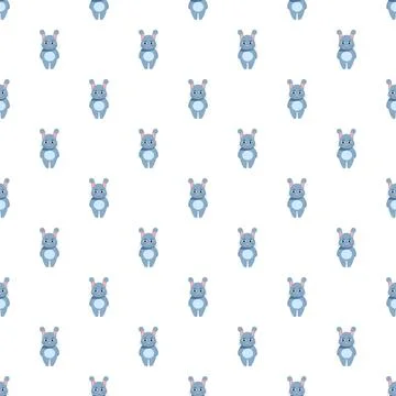 Cartoon blue rabbit pattern for children's background design 스톡 일러스트