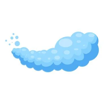 Cartoon blue steam generating from small bubbles expanding Stock Illustration
