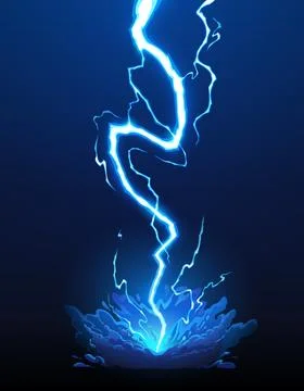 Cartoon blue thunder bolt, lightning thunderbolt Illustrazione stock