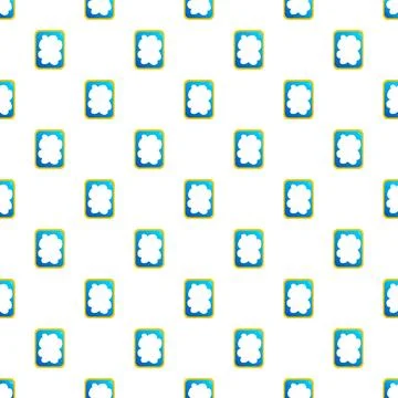 Cartoon blue window pattern with white clouds repeating イラスト素材