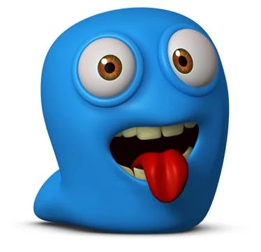 Cartoon blue worm 스톡 일러스트