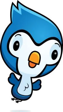 Cartoon bluejay flying Stock Illustration