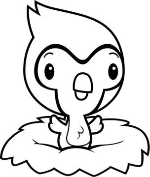 Cartoon Bluejay Nest Stock Illustration