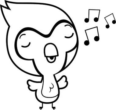Cartoon Bluejay Singing Stock Illustration