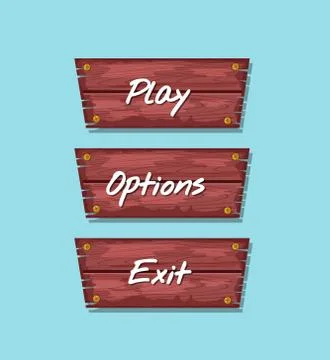 Cartoon board for computer game menu interface Illustrazione stock