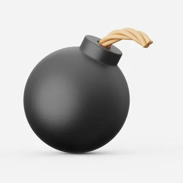 Cartoon bomb. 3d render. Stock Illustration