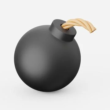 Cartoon bomb. 3d render. Stock Illustration