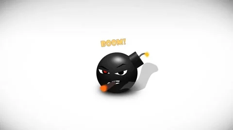 Cartoon Bomb Boom Logo Stock After Effects