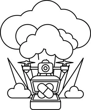 A cartoon of a bomb with a camera on top of it Stock Illustration