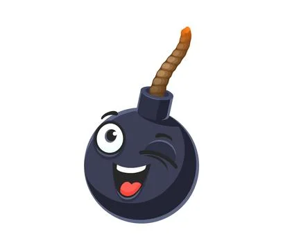 Cartoon bomb character, isolated vector personage Ilustración de archivo