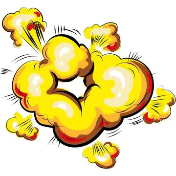 Cartoon bomb explosion vector smoke explosion effect Stock Illustration