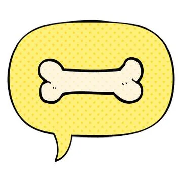 Cartoon bone and speech bubble in comic book style Stock Illustration