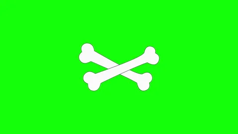 Cartoon Bone Icon Animation on Green Screen 库存影片 334358398
