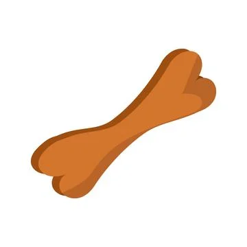 Cartoon bone icon. Doodle skeleton part. Domestic animal treat. Puppy toy. Doggy Stock-Illustration