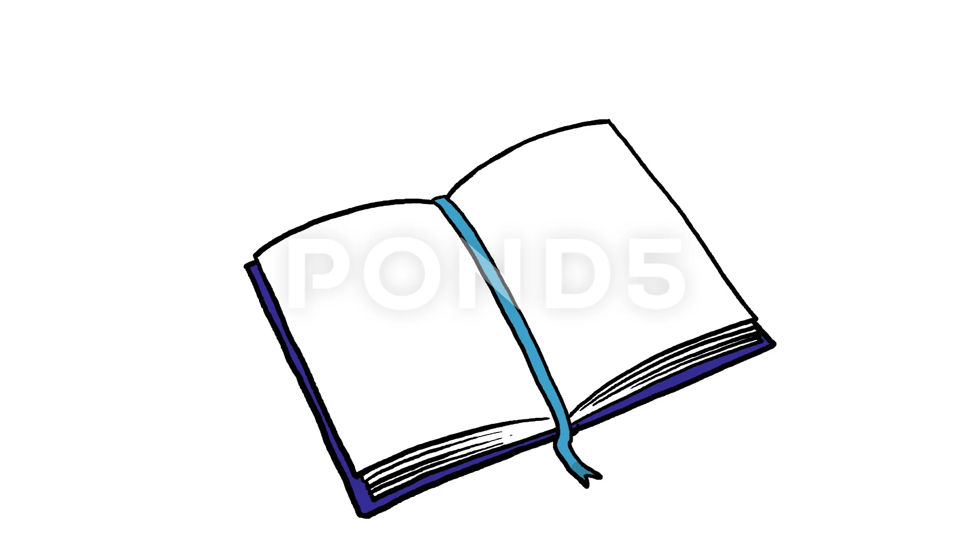 Cartoon Book With Empty Pages Opening. | Stock Video | Pond5