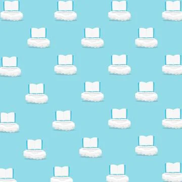 Cartoon of Book Pattern Background. Vector and Illustration. Stock Illustration