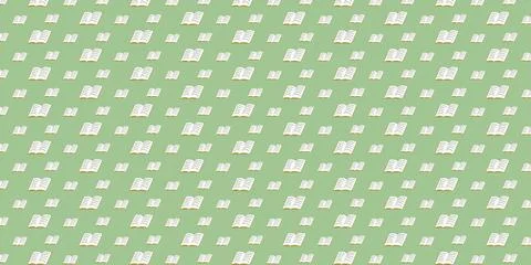 Cartoon books seamless pattern, decorative book fabric paper printable temp.. Stock Illustration