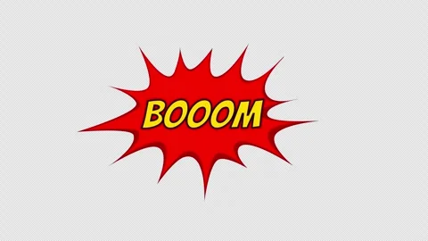 Cartoon boom Comic Bubble speech loop Animation video transparent backgroun.. Stock Footage 280279568