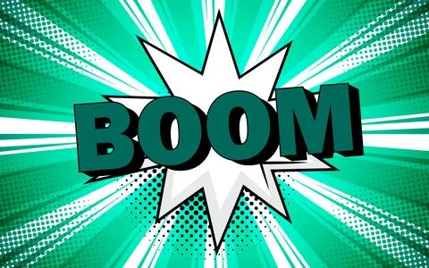 Cartoon, Boom explosion Comic Speech Bubble. Illustrazione stock