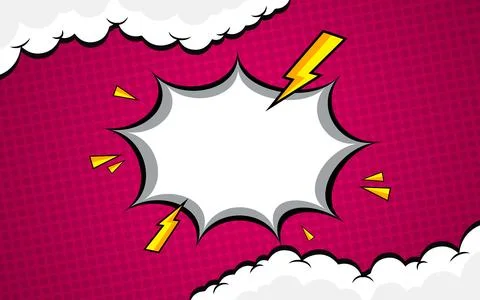 Cartoon, Boom explosion Comic Speech Bubble. Stock Illustration