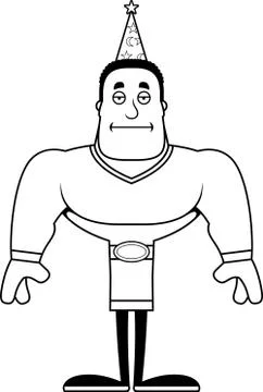 Cartoon Bored Wizard Stock Illustration