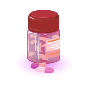 Cartoon bottle with capsule Stock Illustration