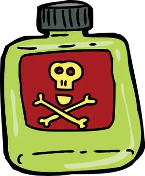 Cartoon bottle of poison Stock Illustration