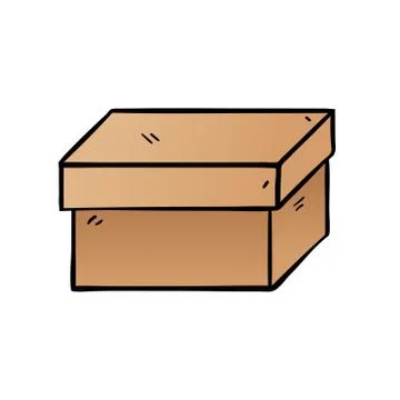 Cartoon box on white background Stock Illustration