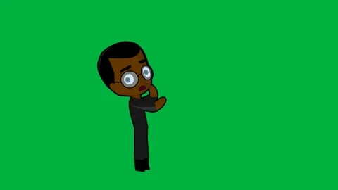 Cartoon boy character on a green screen ideal for educational 库存影片 308860563