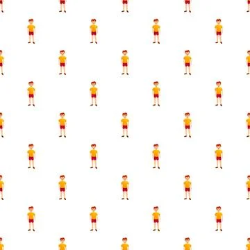 Cartoon boy character repeating pattern design イラスト素材